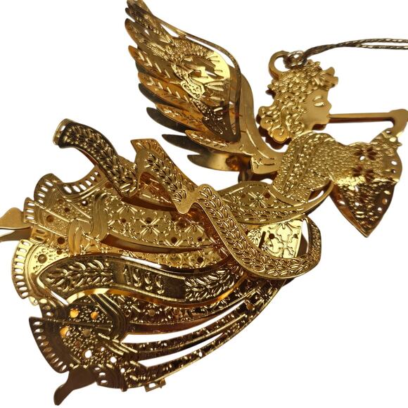 Vintage Danbury Mint Millennium Angel 23K Goldplated Christmas Ornament 1999 - Picture 2 of 6